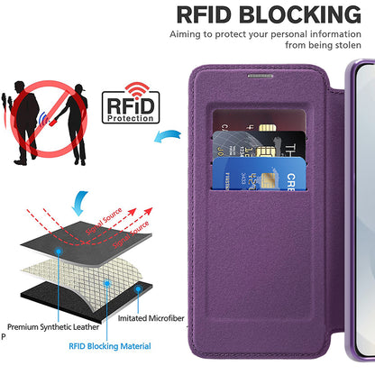 MagSafe Case for Samsung Galaxy S25 Edge S937, Techsuit, SmartMag Book, Purple