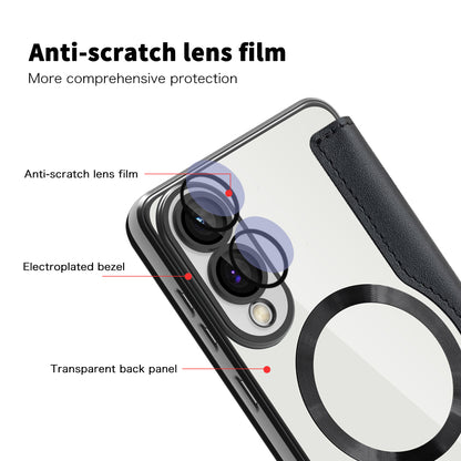 MagSafe-Hülle für Samsung Galaxy S25 Edge S937, Techsuit, SmartMag Book, Schwarz