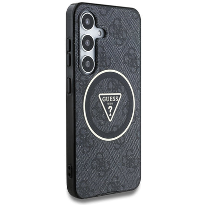 MagSafe Hülle für Samsung Galaxy S25+ S936, Guess, IML Glitter 4G Circle Triangle, Schwarz