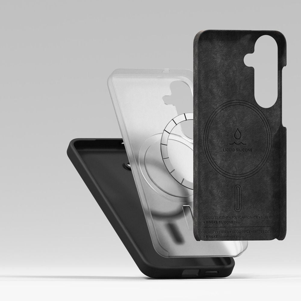 MagSafe Hülle für Samsung Galaxy S25+ S936, Ringke, Silikon, Schwarz