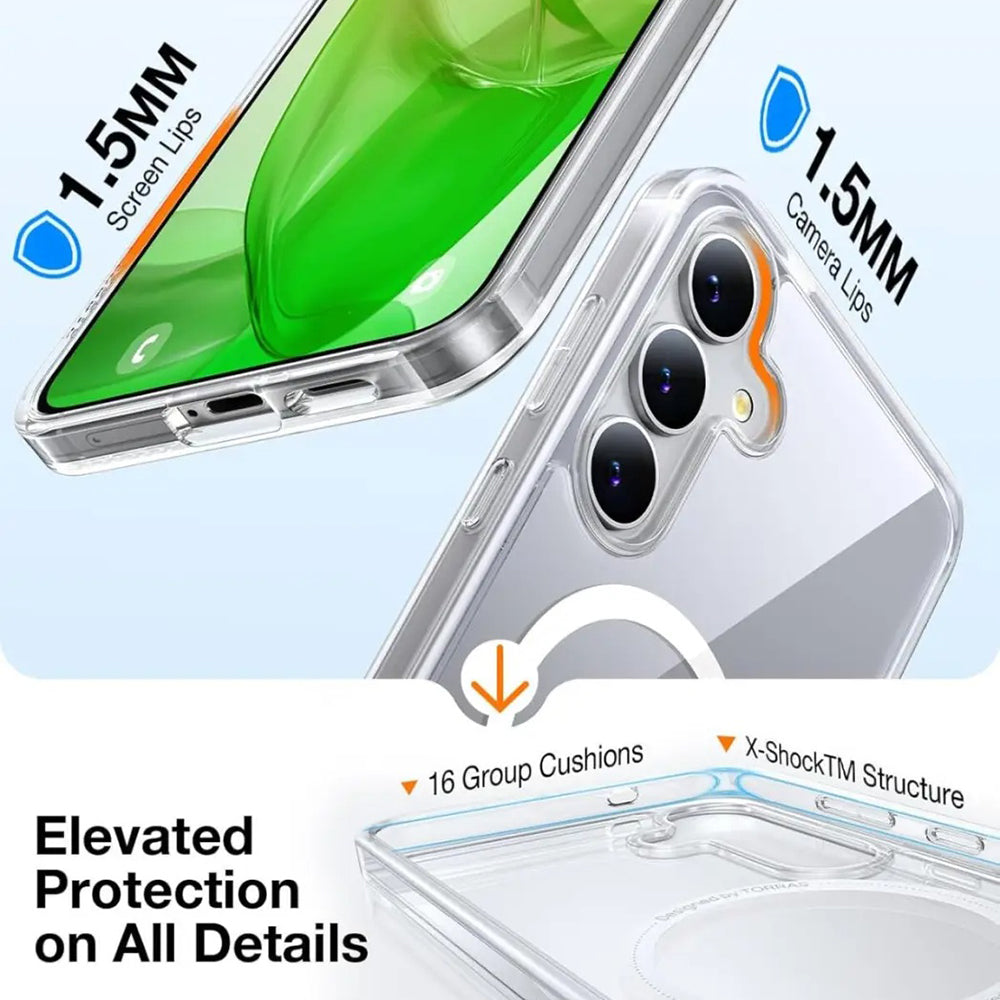 MagSafe Hülle für Samsung Galaxy S25+ S936, Torras, Guardian, Transparent