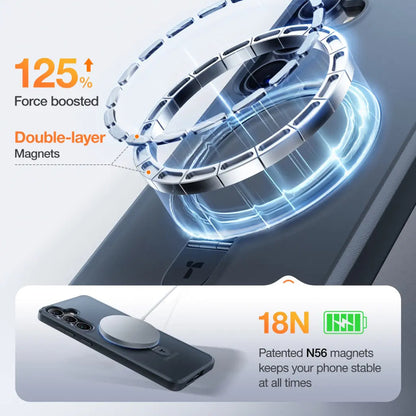 MagSafe Hülle für Samsung Galaxy S25+ S936, Torras, Ostand, Schwarz