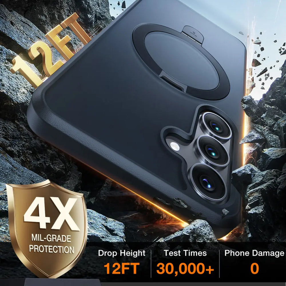 MagSafe Hülle für Samsung Galaxy S25+ S936, Torras, Ostand, Schwarz