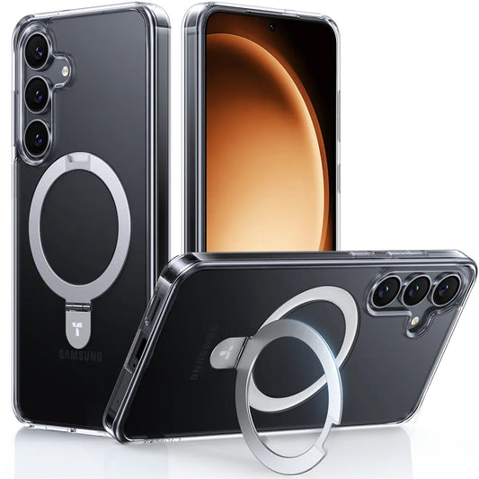 MagSafe Hülle für Samsung Galaxy S25+ S936, Torras, Ostand, Transparent