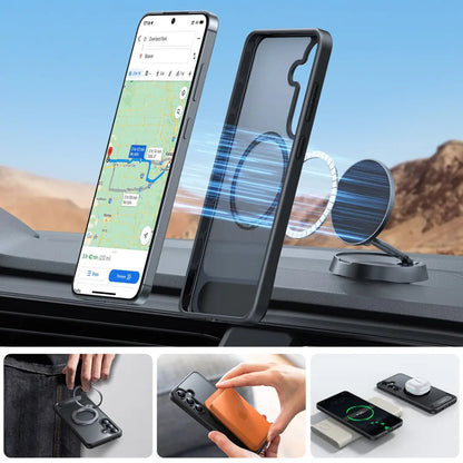 MagSafe-Hülle für Samsung Galaxy S25+ S936, Torras, Pstand, Schwarz