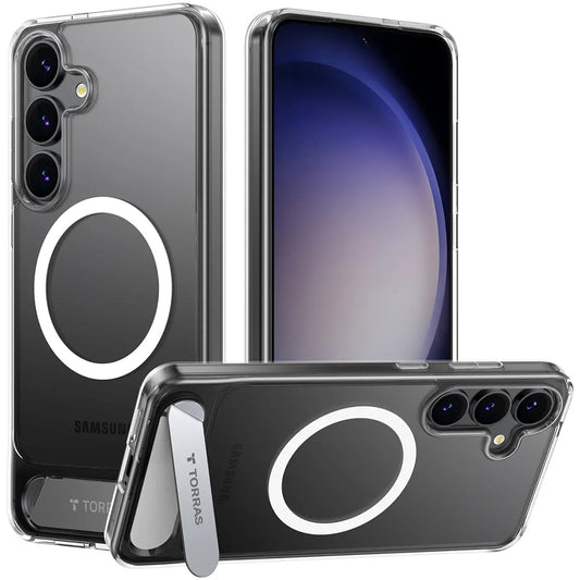 MagSafe Hülle für Samsung Galaxy S25+ S936, Torras, Pstand, Transparent