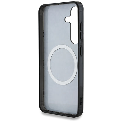 MagSafe Hülle für Samsung Galaxy S25 S931, Guess, IML Peony On 4G Background, Schwarz