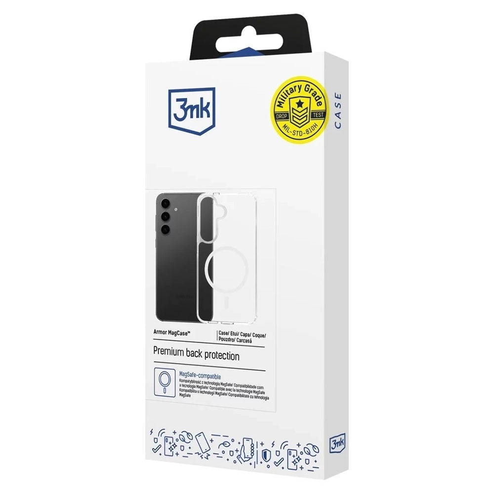 MagSafe-Hülle für Samsung Galaxy S25 S931 / S24 S921, 3MK, Armor MagCase, Transparent