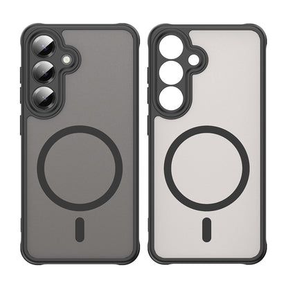 MagSafe Hülle für Samsung Galaxy S25 S931 / S24 S921, Techsuit, HaloFrost II (Big Lens Hole), Schwarz
