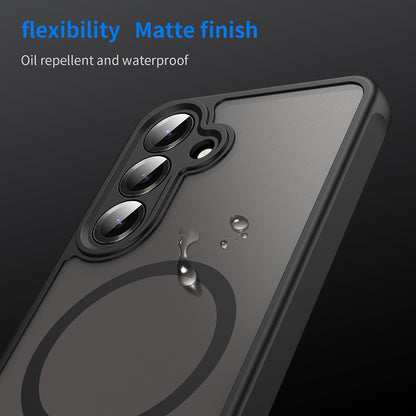 MagSafe Hülle für Samsung Galaxy S25 S931 / S24 S921, Techsuit, HaloFrost II (Big Lens Hole), Schwarz