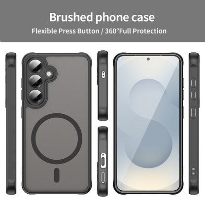 MagSafe Hülle für Samsung Galaxy S25 S931 / S24 S921, Techsuit, HaloFrost II (Big Lens Hole), Schwarz