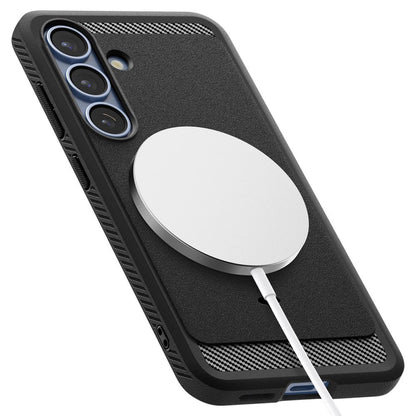 MagSafe-Hülle für Samsung Galaxy S25 S931, Spigen, Rugged Armor, Matt Schwarz ACS08998