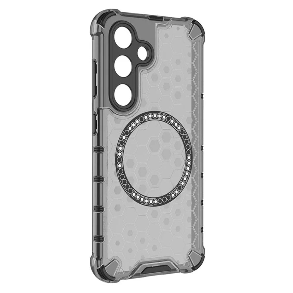 MagSafe-Hülle für Samsung Galaxy S25 S931, Techsuit, HoneyComb Shield, Schwarz
