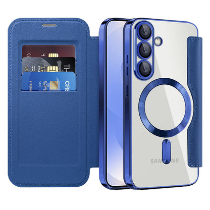 MagSafe Case for Samsung Galaxy S25 S931, Techsuit, SmartMag Book, Blue