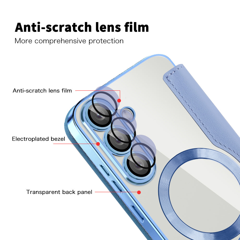MagSafe Case for Samsung Galaxy S25 S931, Techsuit, SmartMag Book, Blue