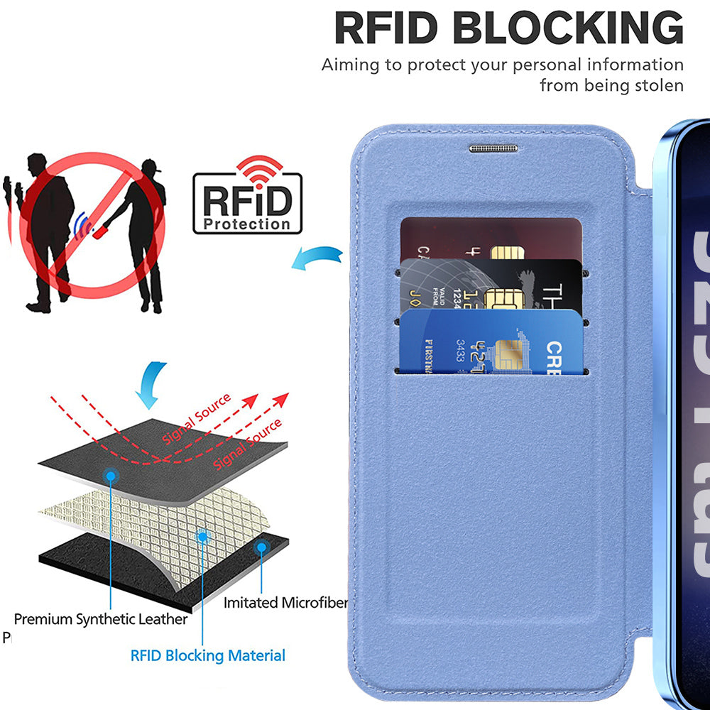 MagSafe Case for Samsung Galaxy S25 S931, Techsuit, SmartMag Book, Blue