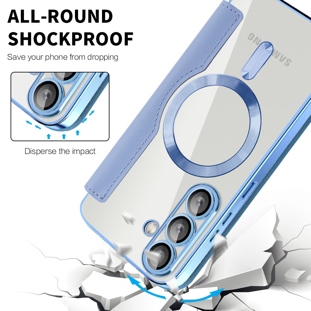 MagSafe Case for Samsung Galaxy S25 S931, Techsuit, SmartMag Book, Blue