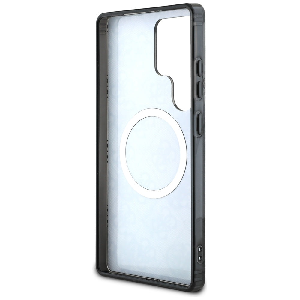 MagSafe Hülle für Samsung Galaxy S25 Ultra S938, Guess, IML Peony On 4G Background, Schwarz