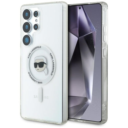 MagSafe Hülle für Samsung Galaxy S25 Ultra S938, Karl Lagerfeld, IML Karl's Head, Weiß