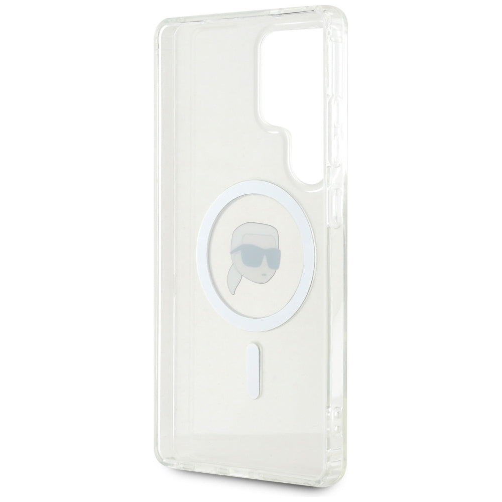 MagSafe Hülle für Samsung Galaxy S25 Ultra S938, Karl Lagerfeld, IML Karl's Head, Weiß