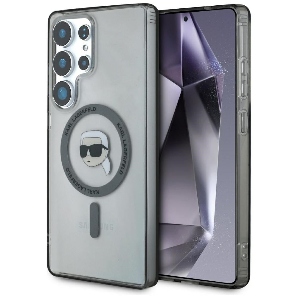 MagSafe Hülle für Samsung Galaxy S25 Ultra S938, Karl Lagerfeld, IML Karl's Head, Schwarz