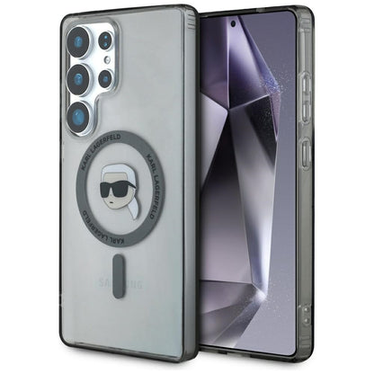 MagSafe Hülle für Samsung Galaxy S25 Ultra S938, Karl Lagerfeld, IML Karl's Head, Schwarz