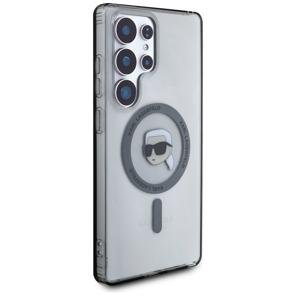 MagSafe Hülle für Samsung Galaxy S25 Ultra S938, Karl Lagerfeld, IML Karl's Head, Schwarz