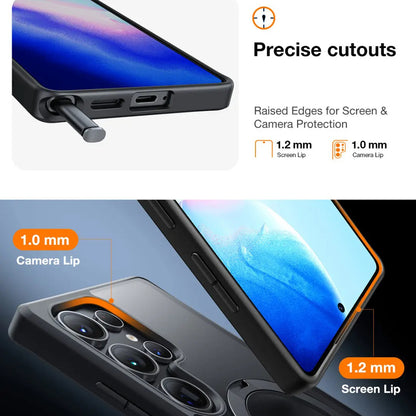 MagSafe-Hülle für Samsung Galaxy S25 Ultra S938, Torras, Ostand Spin, Schwarz