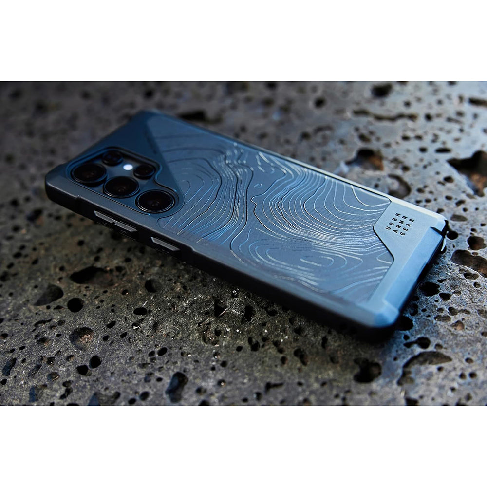 MagSafe-Hülle für Samsung Galaxy S25 Ultra S938, Urban Armor Gear, Metropolis LT Topography, Schwarz
