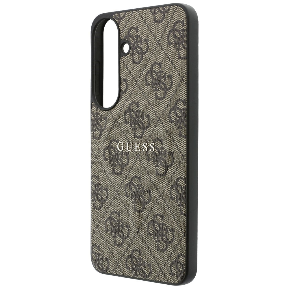 MagSafe-Hülle für Samsung Galaxy S26 FE S741, Guess, 4G Embossed Ring Classic Logo, Braun