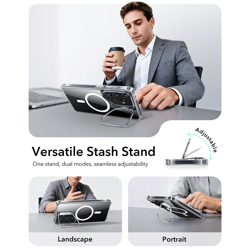 MagSafe Hülle für Samsung Galaxy S26 Plus, ESR, Classic Hybrid Kickstand, Transparent