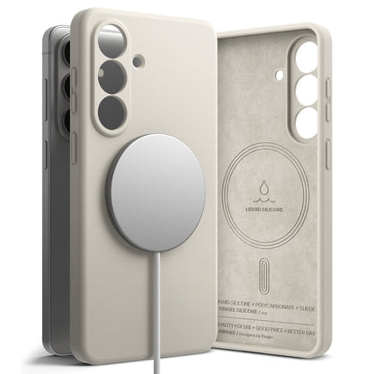 MagSafe Hülle für Samsung Galaxy S26 Plus, Ringke, Silikon, Creme