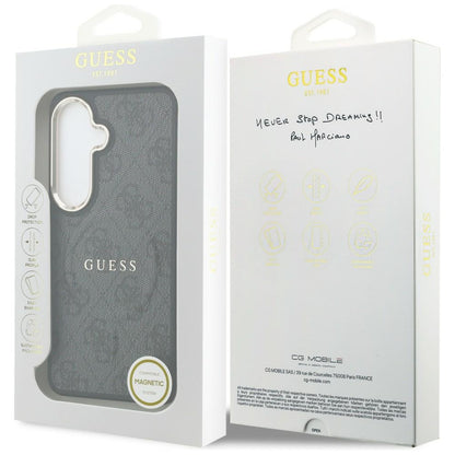 MagSafe-Hülle für Samsung Galaxy S26 Plus S947, Guess, 4G geprägter Ring, Schwarz