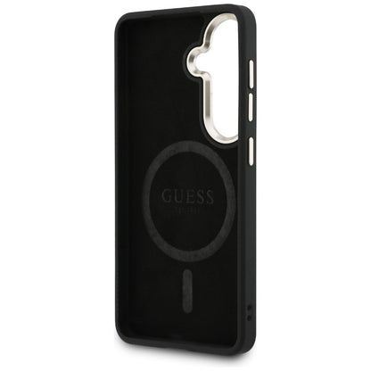 MagSafe-Hülle für Samsung Galaxy S26 Plus S947, Guess, 4G geprägter Ring, Schwarz