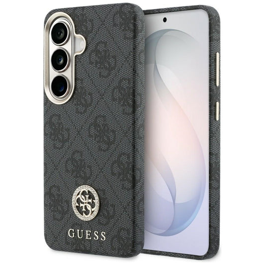 MagSafe-Hülle für Samsung Galaxy S26 Plus S947, Guess, 4G Rhinestone Rundes Logo, Schwarz