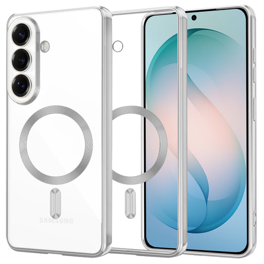 MagSafe Hülle für Samsung Galaxy S26 Plus, Techsuit, Luxury Crystal, Silber