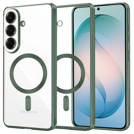 MagSafe Hülle für Samsung Galaxy S26 Plus, Techsuit, Luxury Crystal, Dunkelgrün