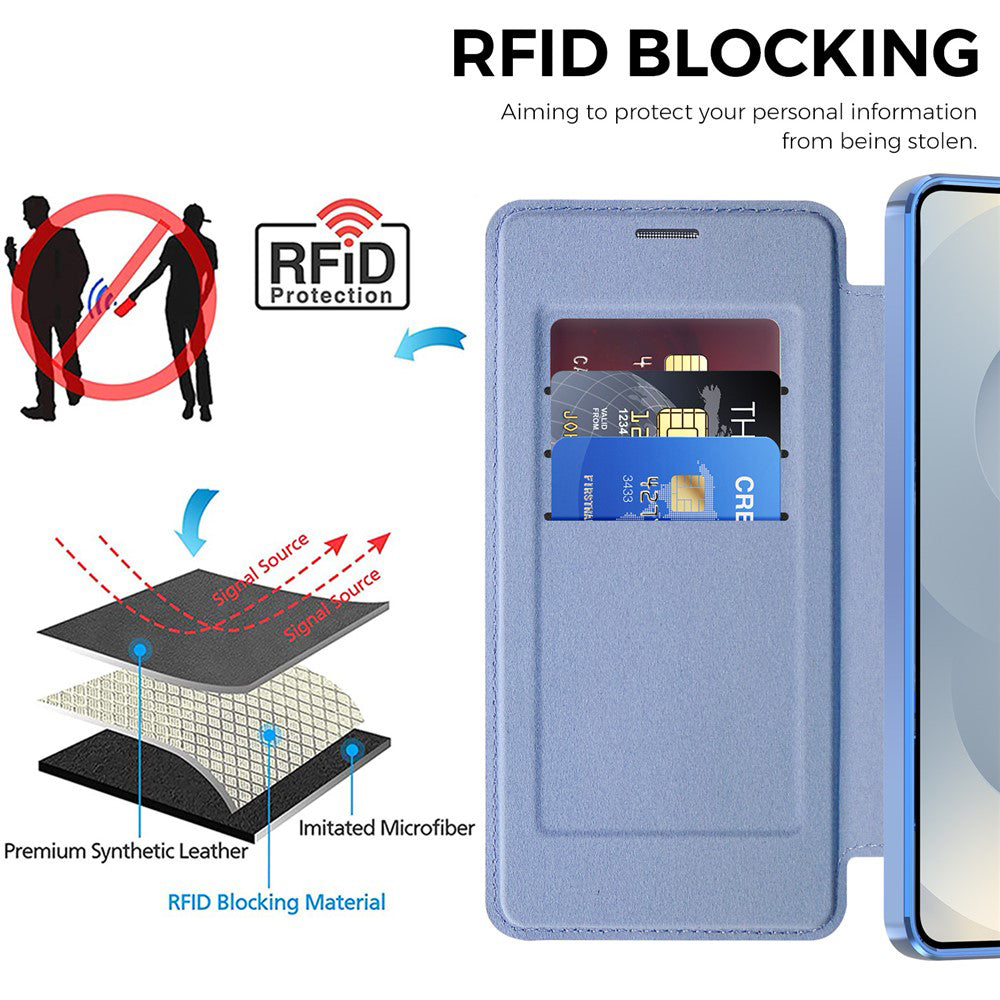 MagSafe Case for Samsung Galaxy S26 Plus, Techsuit, SmartMag Book, Blue