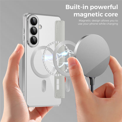 MagSafe Hülle für Samsung Galaxy S26 Plus, Techsuit, SmartMag Book, Grau