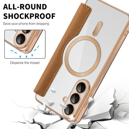 MagSafe Hülle für Samsung Galaxy S26 Plus, Techsuit, SmartMag Book, Braun