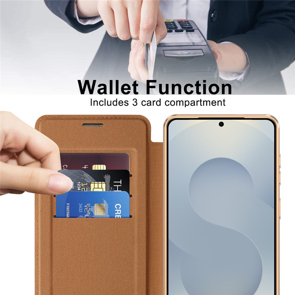 MagSafe Hülle für Samsung Galaxy S26 Plus, Techsuit, SmartMag Book, Braun