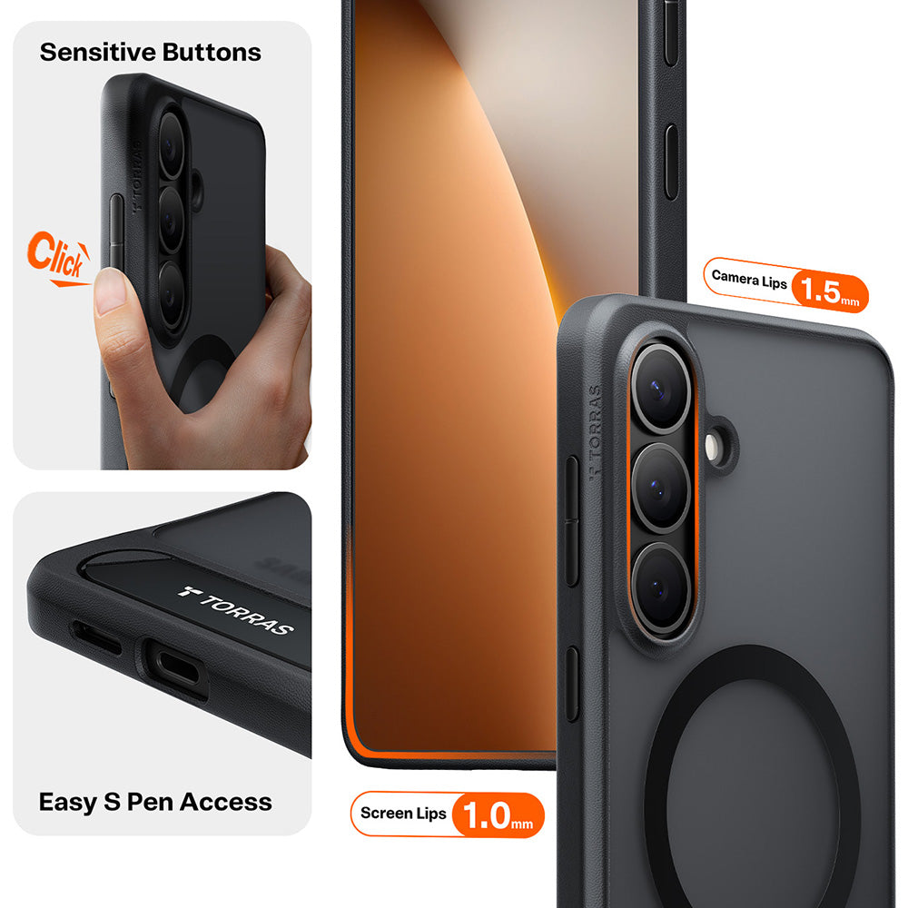 MagSafe Hülle für Samsung Galaxy S26 Plus, Torras, Pstand, Schwarz