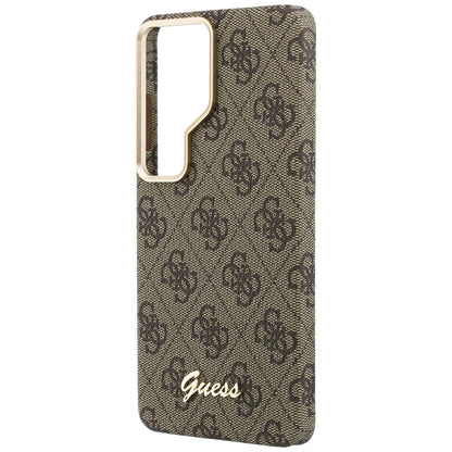 MagSafe Case for Samsung Galaxy S26 S942, Guess, 4G Script Logo, Brown