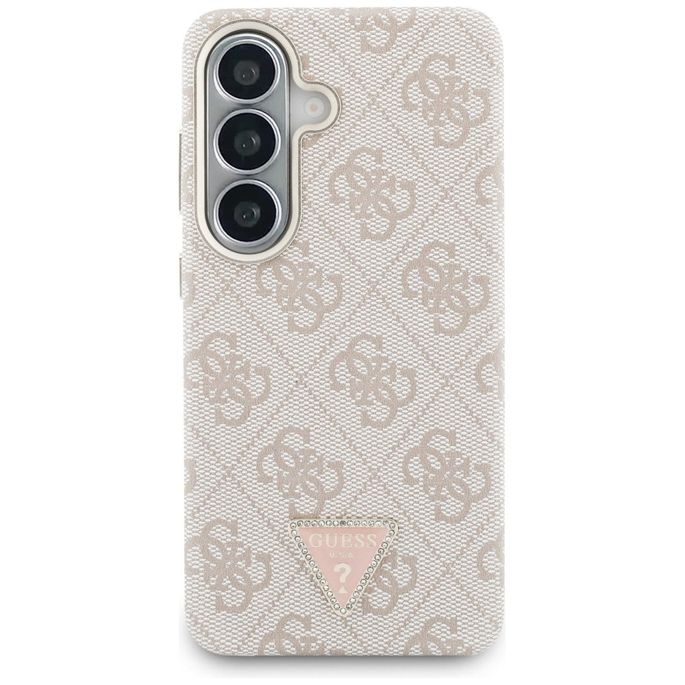 MagSafe Hülle für Samsung Galaxy S26 S942, Guess, 4G Triangle Logo, Rosa