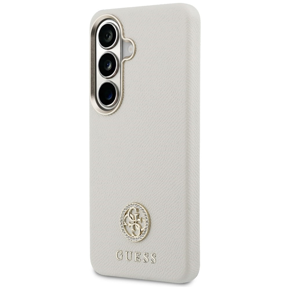 MagSafe Hülle für Samsung Galaxy S26 S942, Guess, Rhinestone Round Logo, Beige