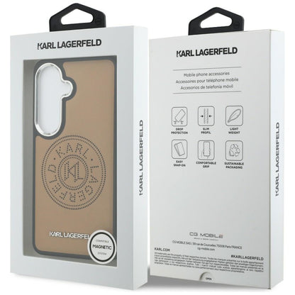 MagSafe Hülle für Samsung Galaxy S26 S942, Karl Lagerfeld, Karl Round Point Logo, Braun