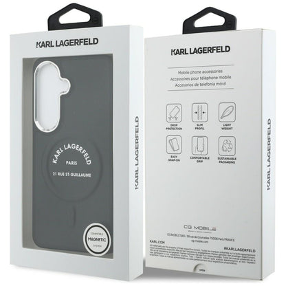 MagSafe Hülle für Samsung Galaxy S26 S942, Karl Lagerfeld, Karl RSG Logo, Schwarz