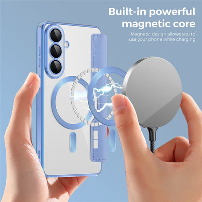 MagSafe Hülle für Samsung Galaxy S26, Techsuit, SmartMag Book, Blau