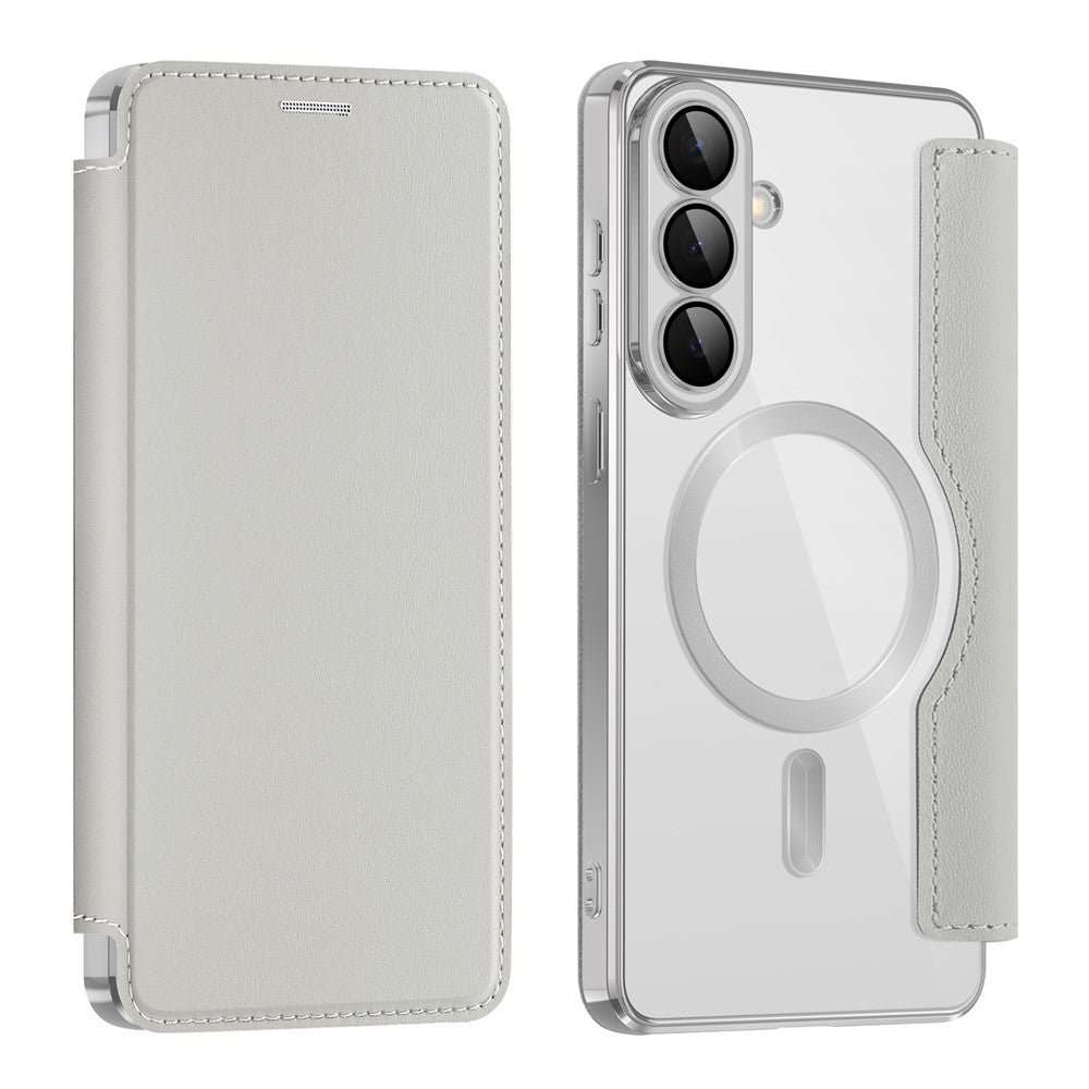 MagSafe Hülle für Samsung Galaxy S26, Techsuit, SmartMag Book, Grau