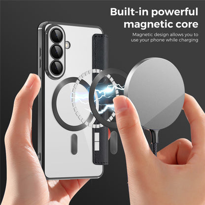 MagSafe Hülle für Samsung Galaxy S26, Techsuit, SmartMag Book, Schwarz